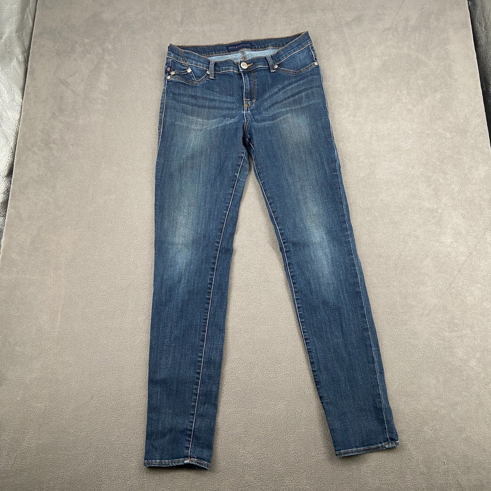 Rock &‎ Republic Kashmiere Womens 10L Blue Cotton Stretch Mid Rise Skinny Leg